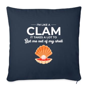Clam Shell Seashells Collector Beachcomber Beach - Sofa pillowcase 17,3'' x 17,3'' (45 x 45 cm) - navy - Front