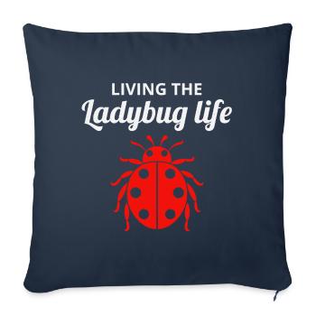 Coccinelles Collectionneur d’insectes Entomologie Entomologiste - Housse de coussin décorative 45 x 45 cm - bleu marine - Devant