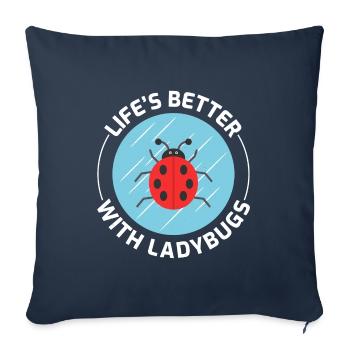 Coccinelles Insect Collector Entomologie - Housse de coussin décorative 45 x 45 cm - bleu marine - Devant