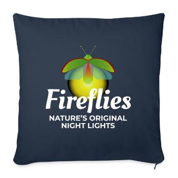 Fireflies Firefly Lightning Bug Insect Collector - Sofa pillowcase 17,3'' x 17,3'' (45 x 45 cm) - navy - Front