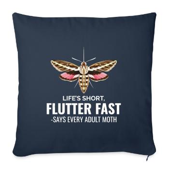 Papillon de nuit Animal Insect Collectionneur Entomologie - Housse de coussin décorative 45 x 45 cm - bleu marine - Devant