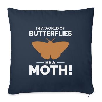 Papillon de nuit Animal Insect Collectionneur Entomologie - Housse de coussin décorative 45 x 45 cm - bleu marine - Devant