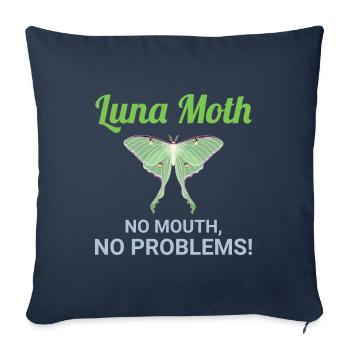Luna Moth Nocturnal Animal Insect Collector - Housse de coussin décorative 45 x 45 cm - bleu marine - Devant