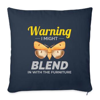 Papillon de nuit Animal Insect Collectionneur Entomologie - Housse de coussin décorative 45 x 45 cm - bleu marine - Devant