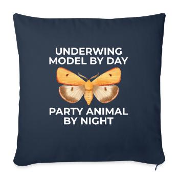 Papillon de nuit Animal Insect Collectionneur Entomologie - Housse de coussin décorative 45 x 45 cm - bleu marine - Devant
