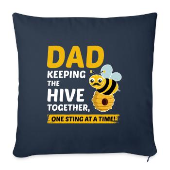 Honeybee Dad Beekeeper Apiculture Insect Collector - Housse de coussin décorative 45 x 45 cm - bleu marine - Devant