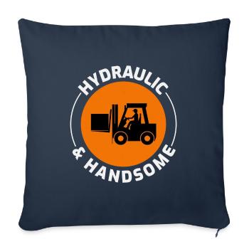 Gabelstaplerfahrer Schwermaschinen Fahrer Humor - Sofakissenbezug 45 x 45 cm - Navy - Vorne