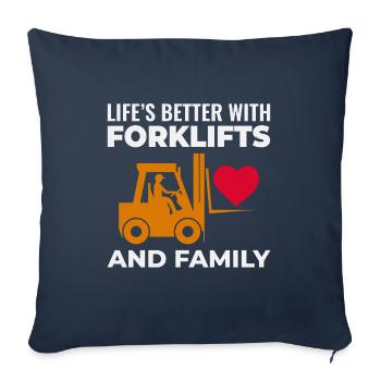 Gabelstaplerfahrer Fahrerfamilie für schwere Geräte - Sofakissenbezug 45 x 45 cm - Navy - Vorne