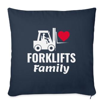 Gabelstaplerfahrer Fahrerfamilie für schwere Geräte - Sofakissenbezug 45 x 45 cm - Navy - Vorne