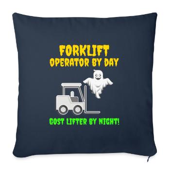 Halloween Ghost Forklift Operator Heavy Equipment - Sofa pillowcase 17,3'' x 17,3'' (45 x 45 cm) - navy - Front