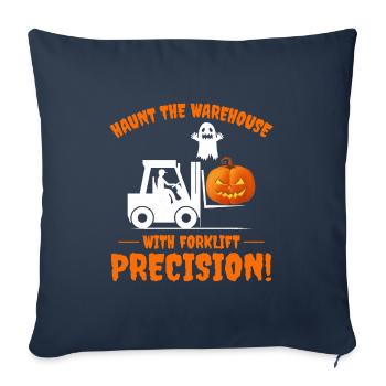 Halloween Geist Gabelstapler Fahrer Kürbis Lustig - Sofakissenbezug 45 x 45 cm - Navy - Vorne