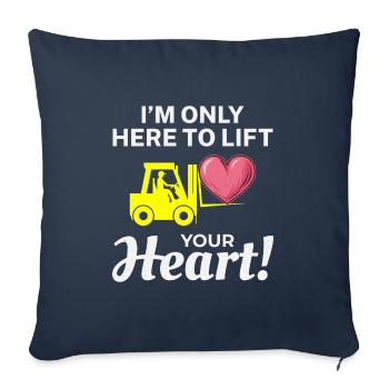Gabelstaplerfahrer Fahrer Valentinstag Lustig - Sofakissenbezug 45 x 45 cm - Navy - Vorne