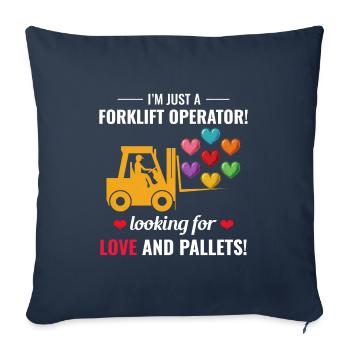 Gabelstaplerfahrer Fahrer Valentinstag Lustig - Sofakissenbezug 45 x 45 cm - Navy - Vorne