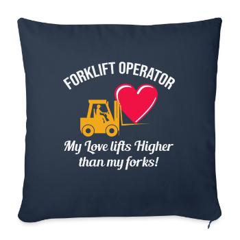 Gabelstaplerfahrer Fahrer Valentinstag Lustig - Sofakissenbezug 45 x 45 cm - Navy - Vorne