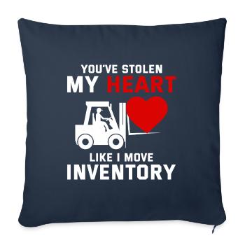Forklift Operator Driver Valentine’s Day Funny - Sofa pillowcase 17,3'' x 17,3'' (45 x 45 cm) - navy - Front