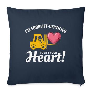 Forklift Operator Driver Valentine’s Day Funny - Sofa pillowcase 17,3'' x 17,3'' (45 x 45 cm) - navy - Front