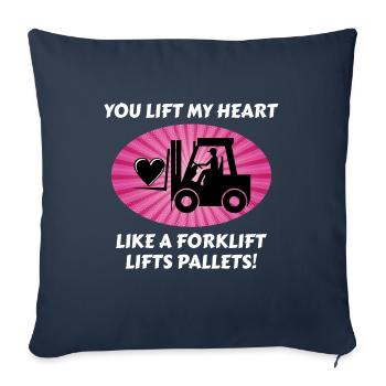 Gabelstaplerfahrer Fahrer Valentinstag Lustig - Sofakissenbezug 45 x 45 cm - Navy - Vorne