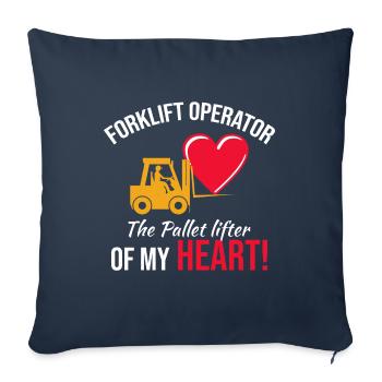 Gabelstaplerfahrer Fahrer Valentinstag Lustig - Sofakissenbezug 45 x 45 cm - Navy - Vorne