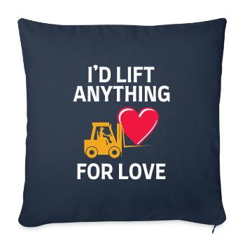 Forklift Operator Driver Valentine’s Day Funny - Sofa pillowcase 17,3'' x 17,3'' (45 x 45 cm) - navy - Front
