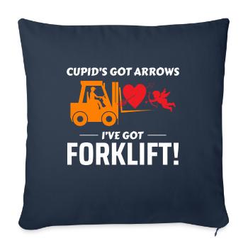 Gabelstaplerfahrer Fahrer Valentinstag Lustig - Sofakissenbezug 45 x 45 cm - Navy - Vorne