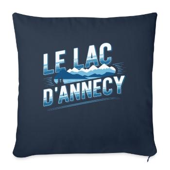 Le Lac d'Annecy - Housse de coussin décorative 45 x 45 cm - bleu marine - Devant