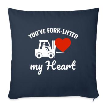 Forklift Operator Driver Valentine’s Day Funny - Sofa pillowcase 17,3'' x 17,3'' (45 x 45 cm) - navy - Front