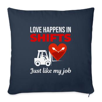 Gabelstaplerfahrer Fahrer Valentinstag Lustig - Sofakissenbezug 45 x 45 cm - Navy - Vorne