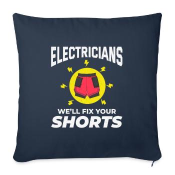 Électricien Humour Technicien électricien Ingénieur - Housse de coussin décorative 45 x 45 cm - bleu marine - Devant