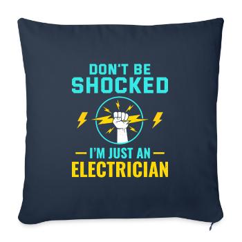 Électricien Humour Technicien électricien Ingénieur - Housse de coussin décorative 45 x 45 cm - bleu marine - Devant