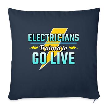 Électricien Humour Technicien électricien Ingénieur - Housse de coussin décorative 45 x 45 cm - bleu marine - Devant