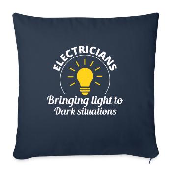 Électricien Humour Technicien électricien Ingénieur - Housse de coussin décorative 45 x 45 cm - bleu marine - Devant