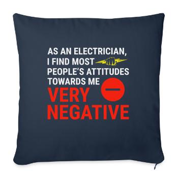 Électricien Humour Technicien électricien Ingénieur - Housse de coussin décorative 45 x 45 cm - bleu marine - Devant