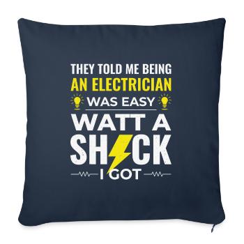 Électricien Humour Technicien électricien Ingénieur - Housse de coussin décorative 45 x 45 cm - bleu marine - Devant
