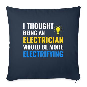 Électricien Humour Technicien électricien Ingénieur - Housse de coussin décorative 45 x 45 cm - bleu marine - Devant
