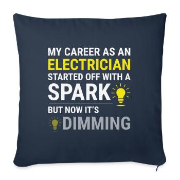 Électricien Humour Technicien électricien Ingénieur - Housse de coussin décorative 45 x 45 cm - bleu marine - Devant
