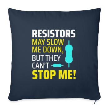 Électricien Humour Technicien électricien Ingénieur - Housse de coussin décorative 45 x 45 cm - bleu marine - Devant