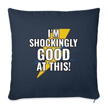 Électricien Humour Technicien électricien Ingénieur - Housse de coussin décorative 45 x 45 cm - bleu marine - Devant