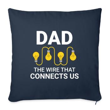 Électricien Papa Technicien électricien Ingénieur - Housse de coussin décorative 45 x 45 cm - bleu marine - Devant