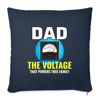 Électricien Papa Technicien électricien Ingénieur - Housse de coussin décorative 45 x 45 cm - bleu marine - Devant