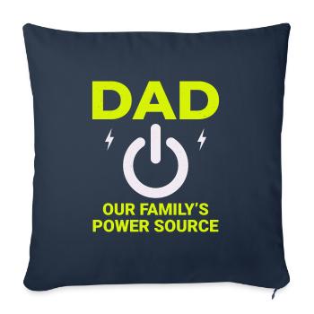 Electrician Dad: Family’s Power Source - Sofa pillowcase 17,3'' x 17,3'' (45 x 45 cm) - navy - Front