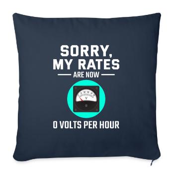 Retired Electrician: 0 Volts Per Hour - Sofa pillowcase 17,3'' x 17,3'' (45 x 45 cm) - navy - Front