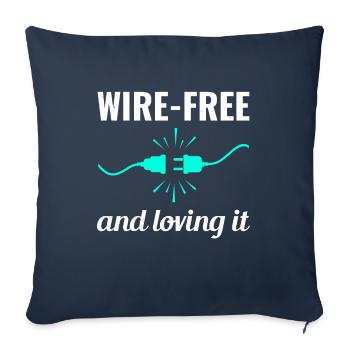 Électricien : sans fil et aimant la vie - Housse de coussin décorative 45 x 45 cm - bleu marine - Devant