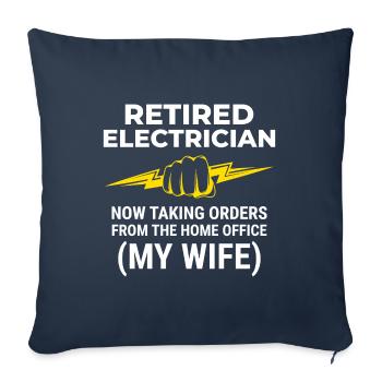 Retired Electrician: Home Office - Sofa pillowcase 17,3'' x 17,3'' (45 x 45 cm) - navy - Front