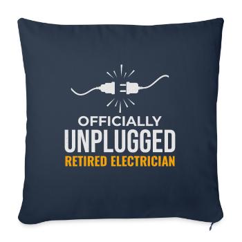 Retired Electrician: Officially Unplugged - Sofa pillowcase 17,3'' x 17,3'' (45 x 45 cm) - navy - Front