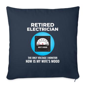 Retired Electrician: Monitoring Wife’s Mood - Sofa pillowcase 17,3'' x 17,3'' (45 x 45 cm) - navy - Front