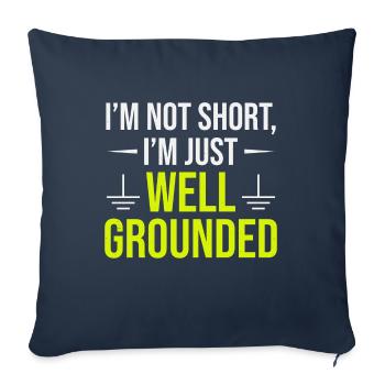 Electrician: Not Short, Just Well Grounded - Sofa pillowcase 17,3'' x 17,3'' (45 x 45 cm) - navy - Front