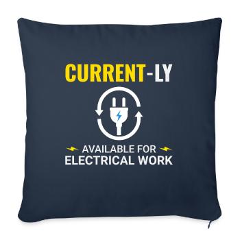Electrician: Currently Available for Work - Sofa pillowcase 17,3'' x 17,3'' (45 x 45 cm) - navy - Front