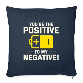 Electrician Valentine: Positive to My Negative - Sofa pillowcase 17,3'' x 17,3'' (45 x 45 cm) - navy - Front
