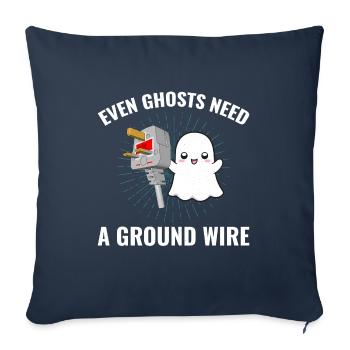 Electrician Halloween Ghost Ground Wire Fun - Sofa pillowcase 17,3'' x 17,3'' (45 x 45 cm) - navy - Front