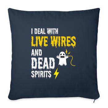 Electrician Halloween Humor Live Wires Dead Ghost - Sofa pillowcase 17,3'' x 17,3'' (45 x 45 cm) - navy - Front